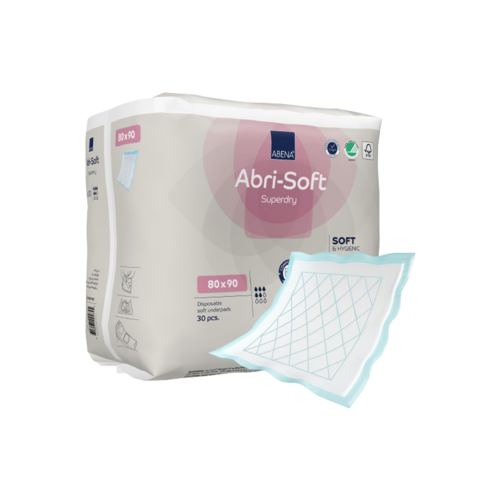 Alèses absorbantes avec voile PE protection literie 60x90 cm, les 30