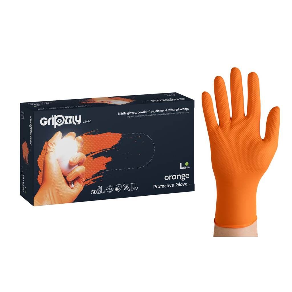 Gants nitrile ultra-résistants à texture diamantée, Boîte de 50 , Taille M