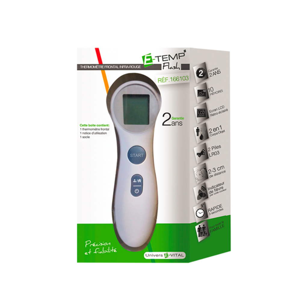 Thermomètre Frontal infrarouge sans contact E-TEMP