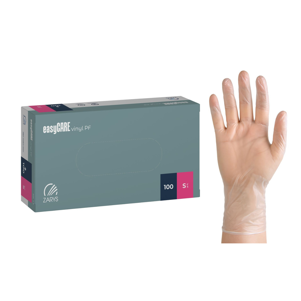 Gants vinyle non poudrés, boîte de 100, taille S 6/7