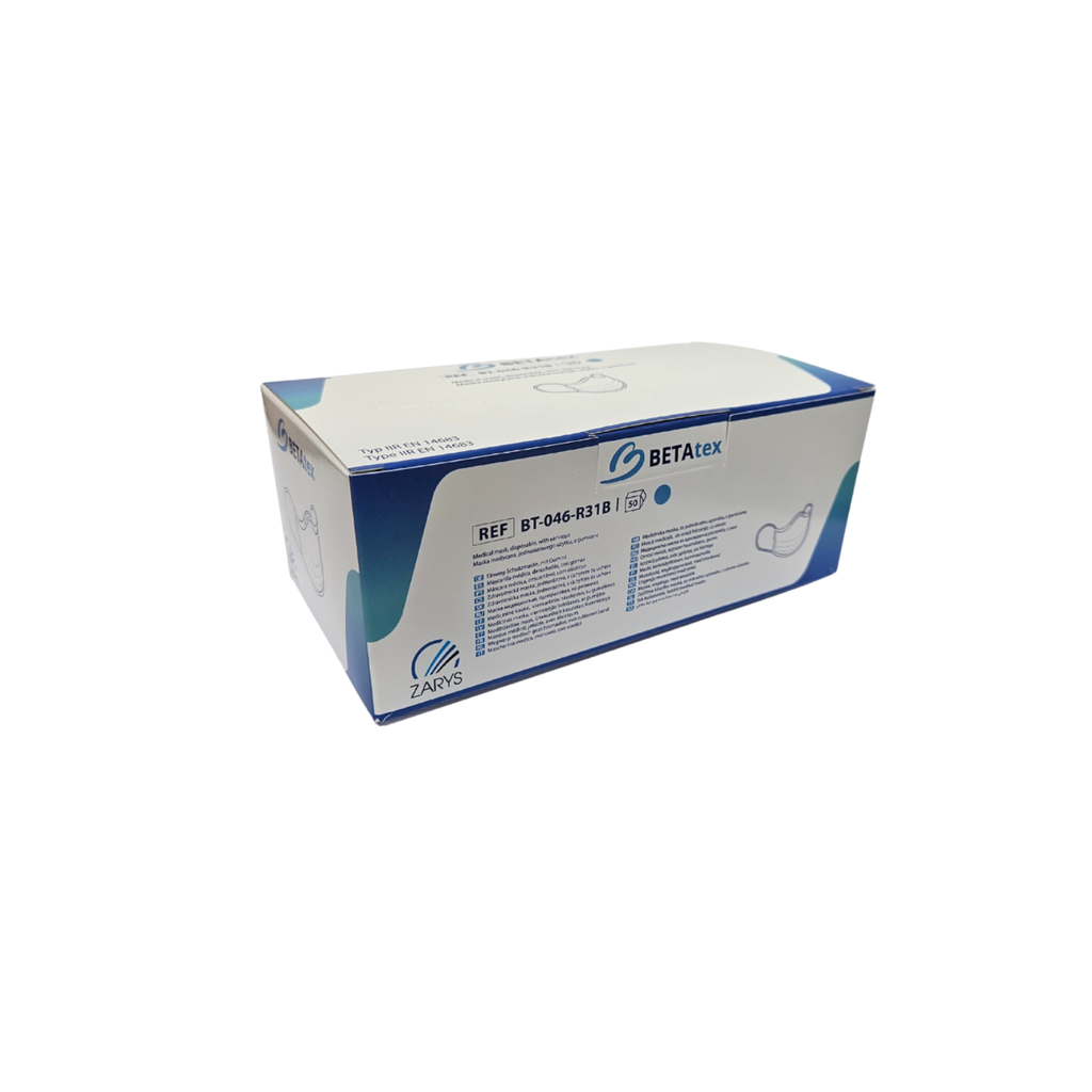 Masques chirurgicaux type IIR, 3 plis, EFB >99% boîte de 50