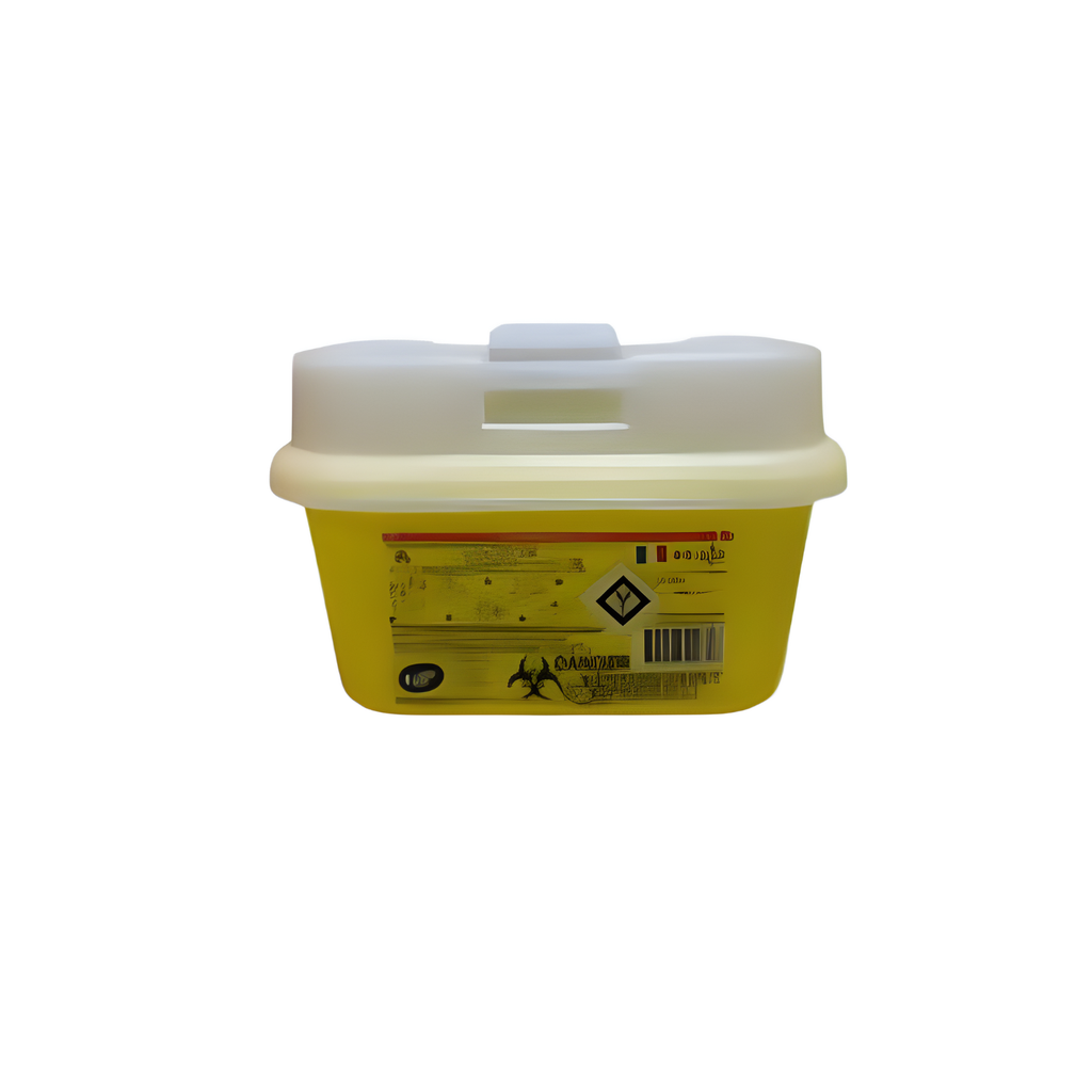 [ABE-CO2] Collecteur d'aiguilles usagées DASRI, polypro. jaune 2 litres