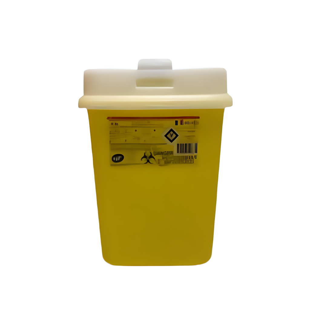 Collecteur d'aiguilles usagées DASRI, polypro. jaune 4,5 litres
