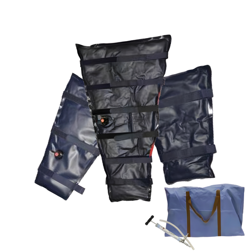 Jeu de 3 attelles à dépression avec sac et pompe