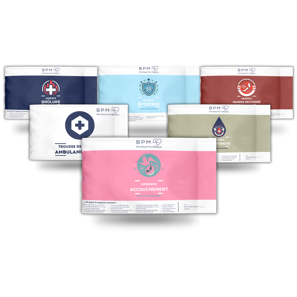 Lot de 6 packs d'intervention pour ambulance et VSL