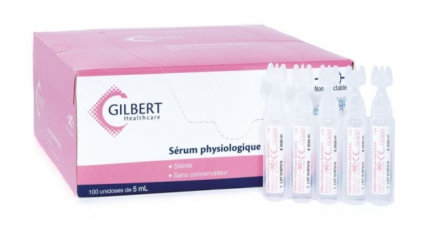 Dosettes sérum physiologique, 5 ml, boîte de 100