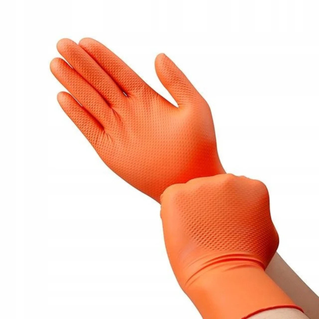 Gants nitrile ultra-résistants à texture diamantée, Boîte de 50 , Taille L