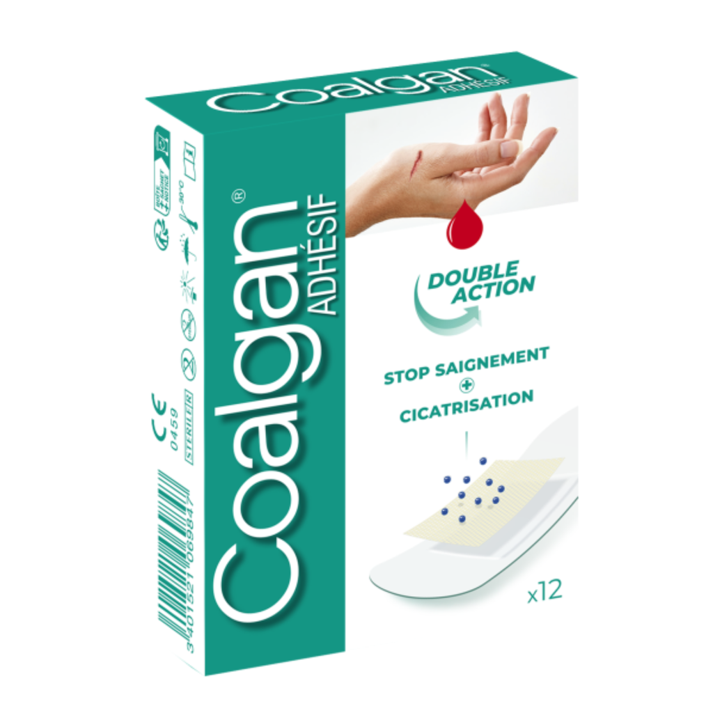 Pansement Coalgan ADHESIF hémostatique et cicatrisant (boite de 12) 
