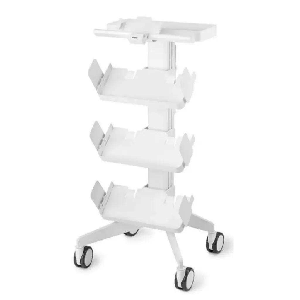 Chariot pour MESI mTABLET - tablette utilitaire + 3 support pour plaque de charge (livré monté)