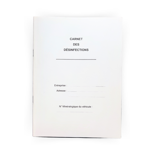 [IMP-CED] Carnet de fiches d'entretien et désinfection, 26 page