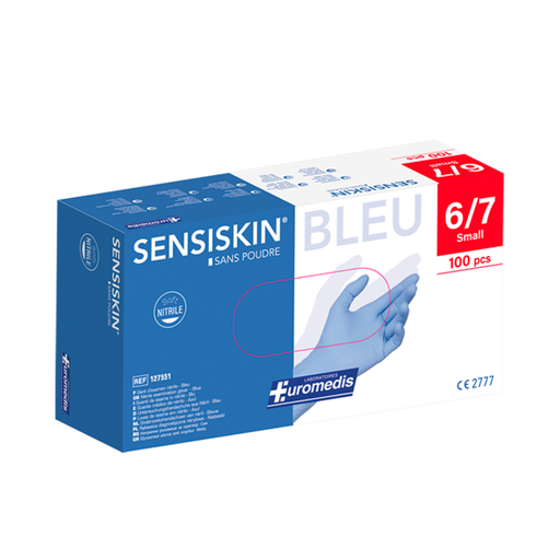 [ERM-GNS] Gants Nitrile non poudrés, boîte de 100, taille S 6/7