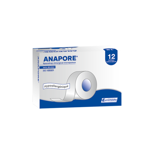 [ERM-SAH] Sparadrap  / Ruban Adhésif hypoallergénique, 2,5 cm x 9 m, boite de 12