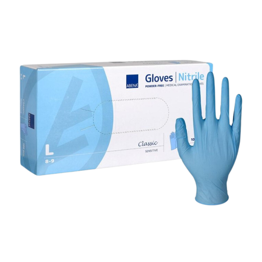 [ABE-GNL] Gants Nitrile non poudrés, boîte de 100, taille L 8/9 ABENA