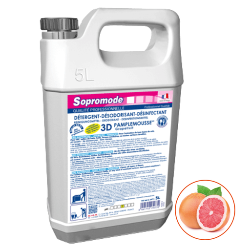 [SIC-DDP] Bidon de 5 litres, détergent et désinfectant de sol et surface parfum pamplemousse