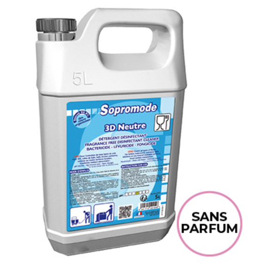 [SIC-DDSP] Bidon de 5 litres, détergent et désinfectant de sol et surface sans parfum 