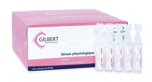 Dosettes sérum physiologique, 5 ml, boîte de 100